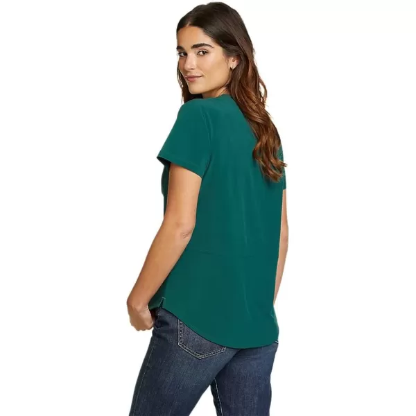 Eddie Bauer Womens Departure ShortSleeve Pocket TShirtDk Evergreen