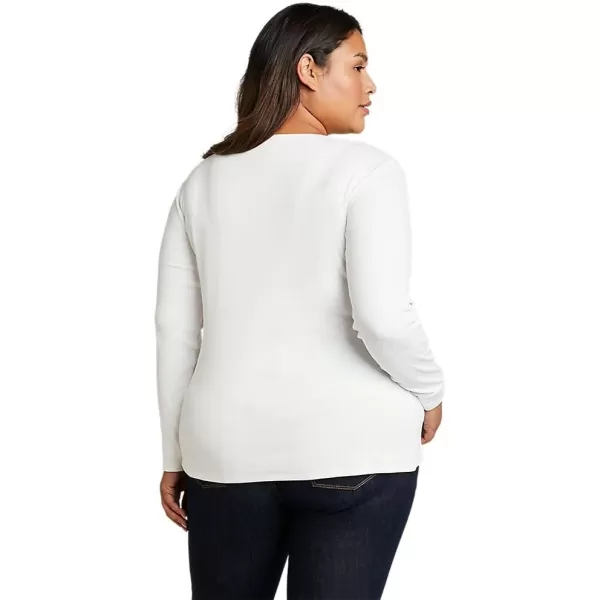 Eddie Bauer Womens Essentials Ribbed Crew LongSleeve ShirtPlus White