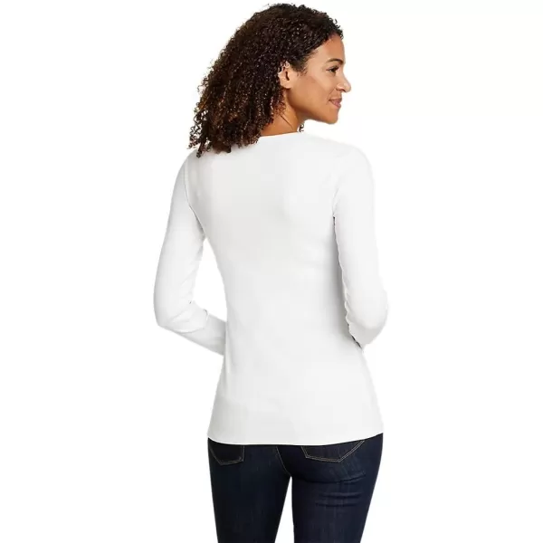 Eddie Bauer Womens Essentials Ribbed Crew LongSleeve ShirtRegular White