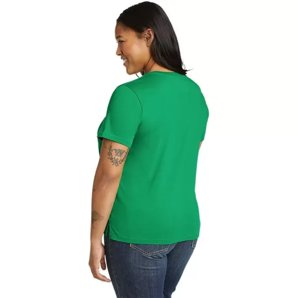 Eddie Bauer Womens Everyday Essentials Short Sleeve TShirt  SolidPetite Grass