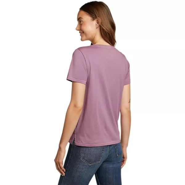 Eddie Bauer Womens Everyday Essentials Short Sleeve TShirt  SolidPetite Lt Violet