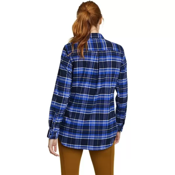 Eddie Bauer Womens Expedition Performance Flannel 20 ShirtPetite Blue Topaz