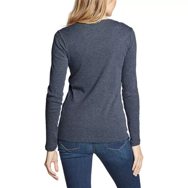 Eddie Bauer Womens Favorite LongSleeve Crewneck TShirtPetite Htr Indigo