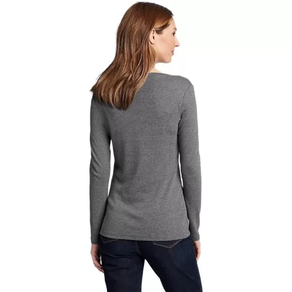 Eddie Bauer Womens Favorite LongSleeve Crewneck TShirtPetite Med Htr Gray