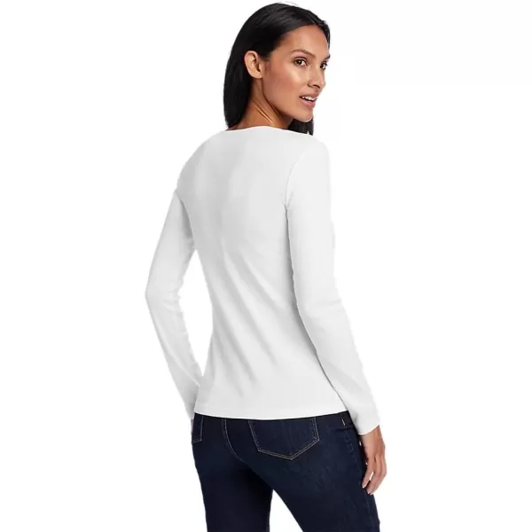 Eddie Bauer Womens Favorite LongSleeve Crewneck TShirtPetite White