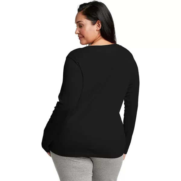 Eddie Bauer Womens Favorite LongSleeve Crewneck TShirtPlus Black