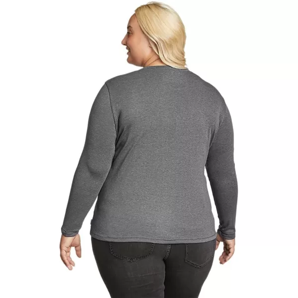 Eddie Bauer Womens Favorite LongSleeve Crewneck TShirtPlus Med Htr Gray