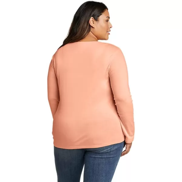 Eddie Bauer Womens Favorite LongSleeve Crewneck TShirtPlus Salmon