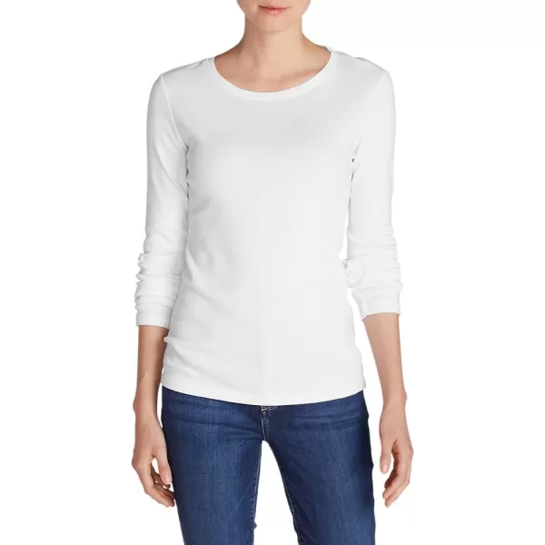 Eddie Bauer Womens Favorite LongSleeve Crewneck TShirtPlus White