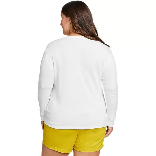 Eddie Bauer Womens Favorite LongSleeve Crewneck TShirtPlus White