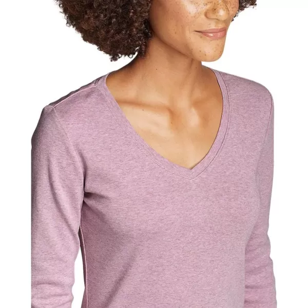 Eddie Bauer Womens Favorite LongSleeve VNeck TShirtPetite Ecru