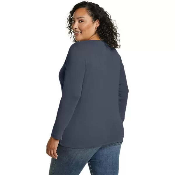 Eddie Bauer Womens Favorite LongSleeve VNeck TShirtPlus Htr Indigo