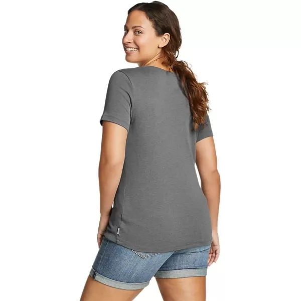 Eddie Bauer Womens Favorite ShortSleeve VNeck TShirtFrost Gray