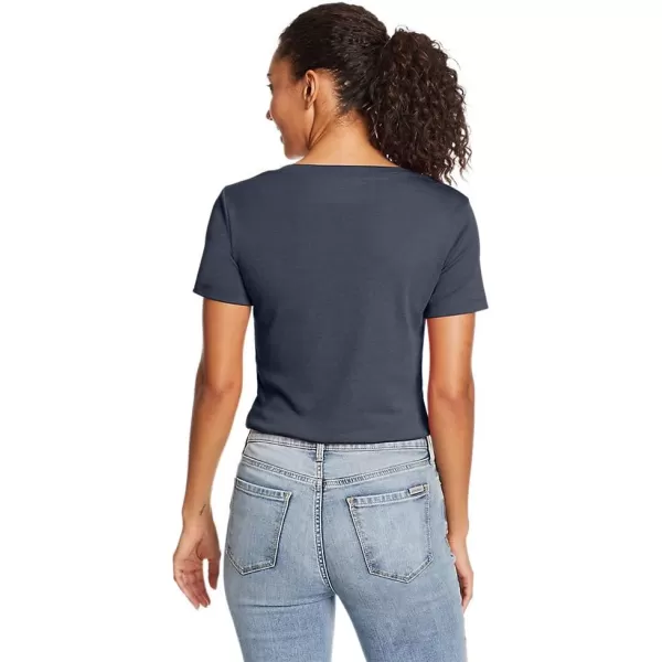 Eddie Bauer Womens Favorite ShortSleeve VNeck TShirtHtr Indigo
