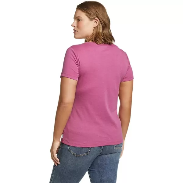 Eddie Bauer Womens Favorite ShortSleeve VNeck TShirtLt Berry