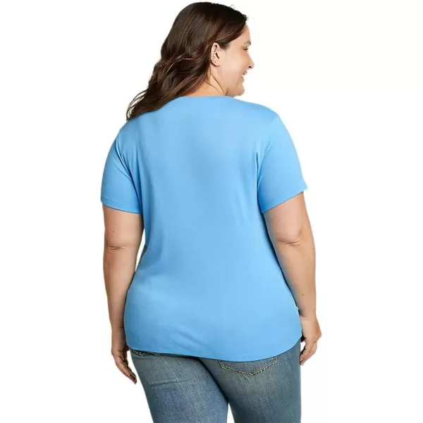 Eddie Bauer Womens Favorite ShortSleeve VNeck TShirtMisty Blue