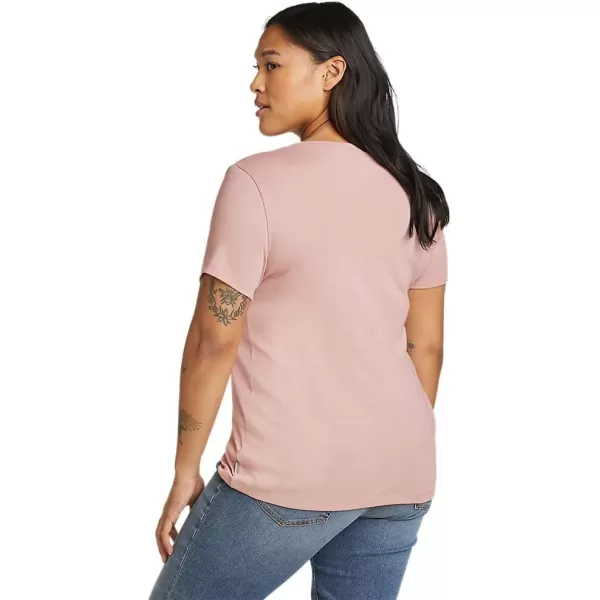 Eddie Bauer Womens Favorite ShortSleeve VNeck TShirtPale Pink