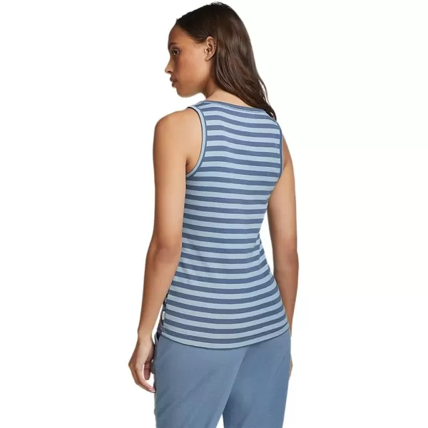 Eddie Bauer Womens Favorite VNeck Tank StripeRegular Slate Blue