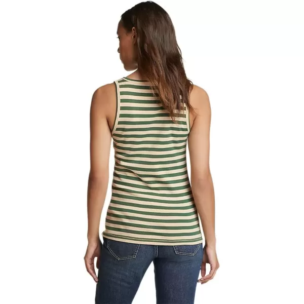 Eddie Bauer Womens Favorite VNeck Tank StripeTall Irish Green