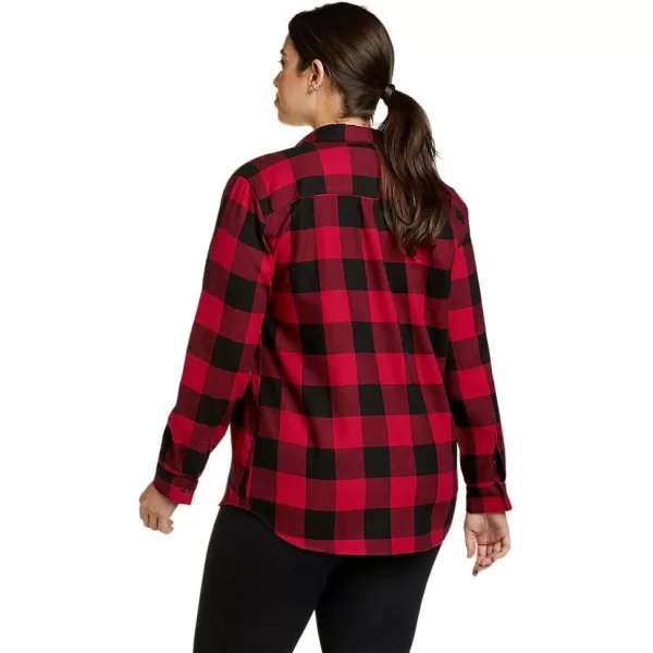 Eddie Bauer Womens Firelight Flannel ShirtPetite Scarlet