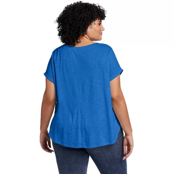 Eddie Bauer Womens Gate Check ShortSleeve TShirtPlus Brilliant Blue