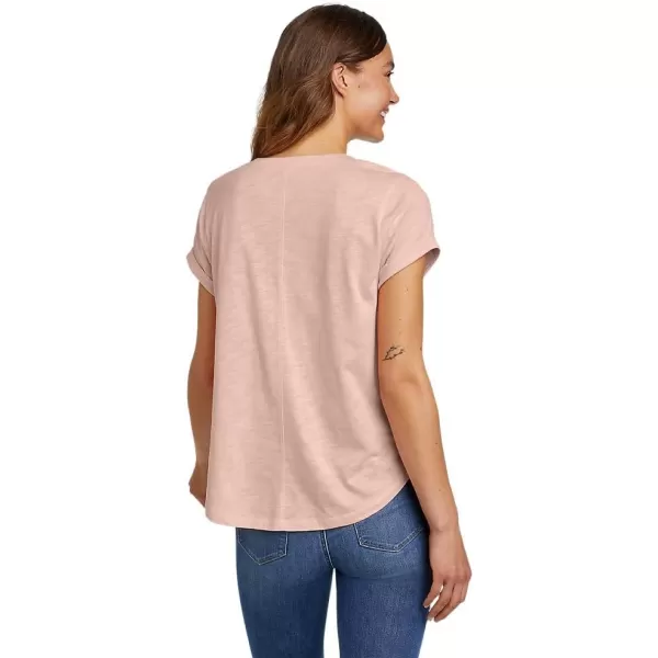 Eddie Bauer Womens Gate Check ShortSleeve TShirtRegular Pale Pink