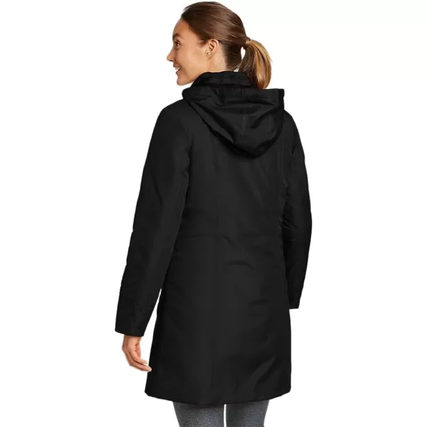 Eddie Bauer Womens Girl On The Go Insulated Trench CoatBlack