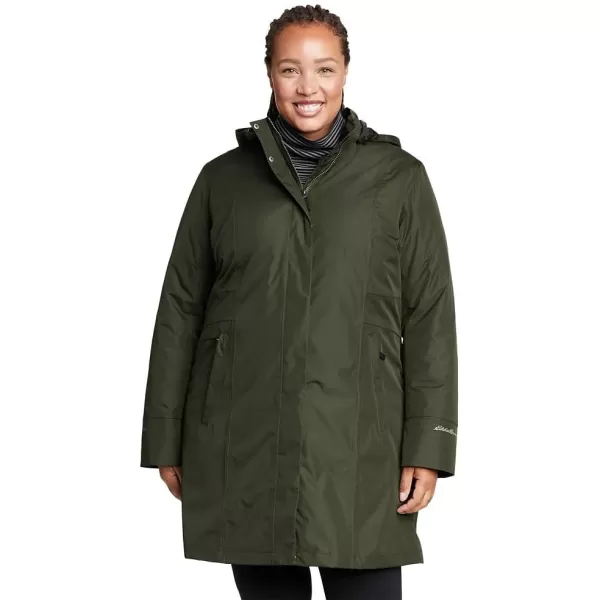 Eddie Bauer Womens Girl On The Go Insulated Trench CoatDark Loden