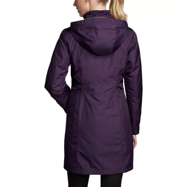 Eddie Bauer Womens Girl On The Go Insulated Trench CoatDeep Eggplant