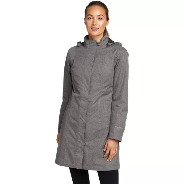 Eddie Bauer Womens Girl On The Go Insulated Trench CoatDk Charcoal Htr