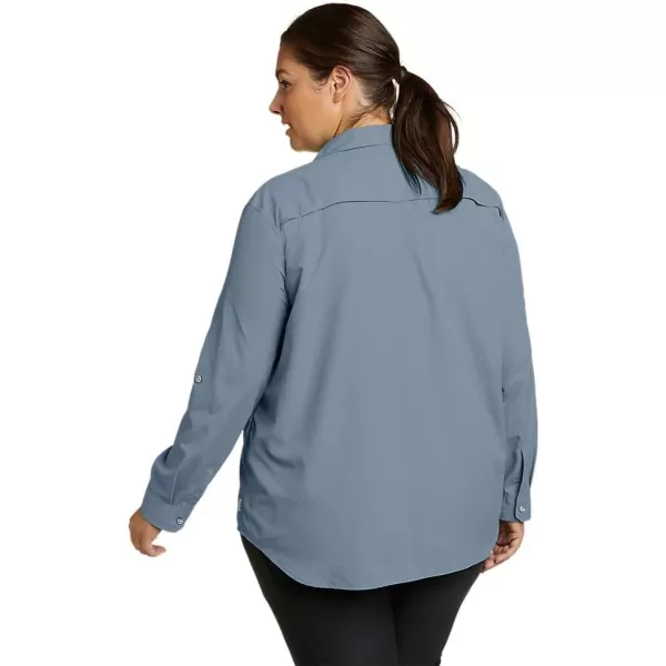 Eddie Bauer Womens Mountain Ripstop LongSleeve ShirtPlus Chambray Blue