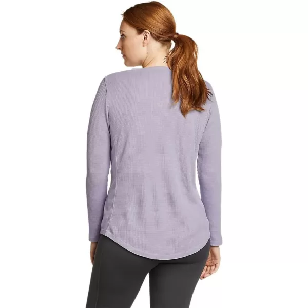 Eddie Bauer Womens Myriad ThermalJersey Mix HenleyRegular Hyacinth