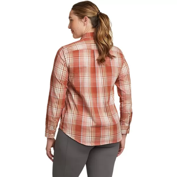 Eddie Bauer Womens On The Go Performance LongSleeve ShirtRegular Geranium