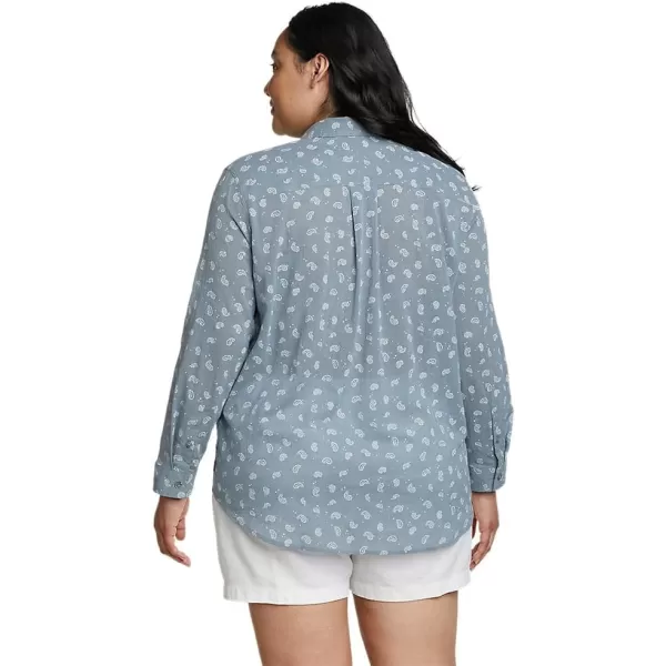 Eddie Bauer Womens Packable LongSleeve ShirtPlus Light Blue