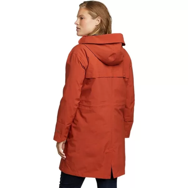 Eddie Bauer Womens Port Townsend Trench CoatRed Clay