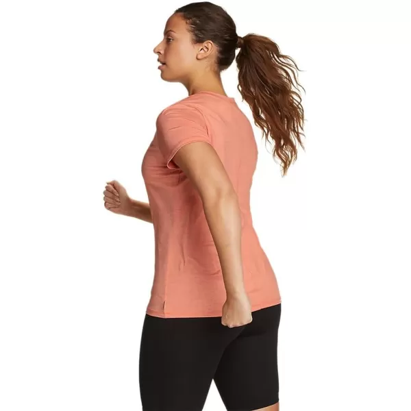 Eddie Bauer Womens Resolution ShortSleeve VNeck TShirtPetite Dusty Coral