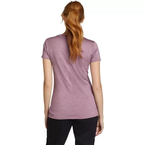 Eddie Bauer Womens Resolution ShortSleeve VNeck TShirtPetite Dusty Iris