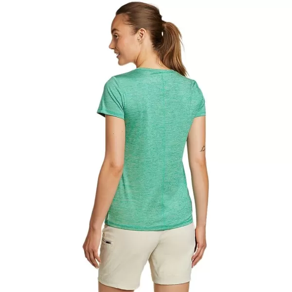 Eddie Bauer Womens Resolution ShortSleeve VNeck TShirtPetite Lt Green