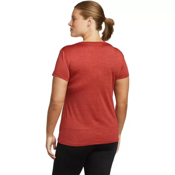 Eddie Bauer Womens Resolution ShortSleeve VNeck TShirtPetite Terracotta