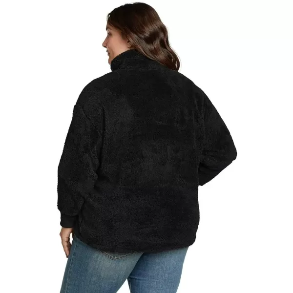 Eddie Bauer Womens Size Quest Plush 14 Zip RelaxedPlusBlack