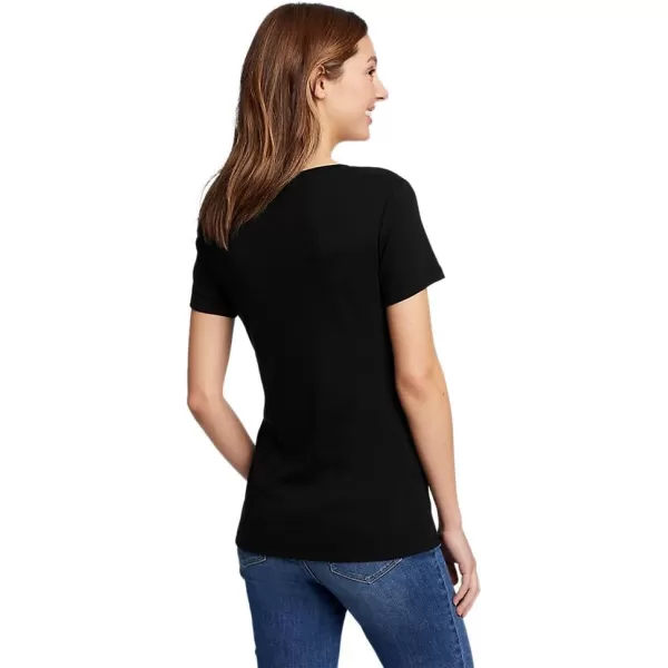 Eddie Bauer Womens Stines ShortSleeve VNeck TShirtBlack