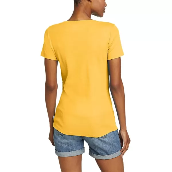 Eddie Bauer Womens Stines ShortSleeve VNeck TShirtDk Marigold