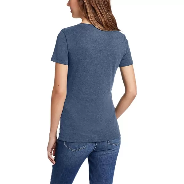 Eddie Bauer Womens Stines ShortSleeve VNeck TShirtDusted Indigo