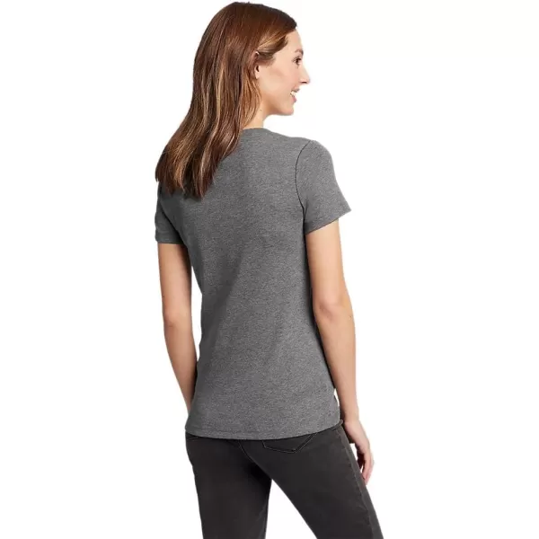 Eddie Bauer Womens Stines ShortSleeve VNeck TShirtMed Htr Gray