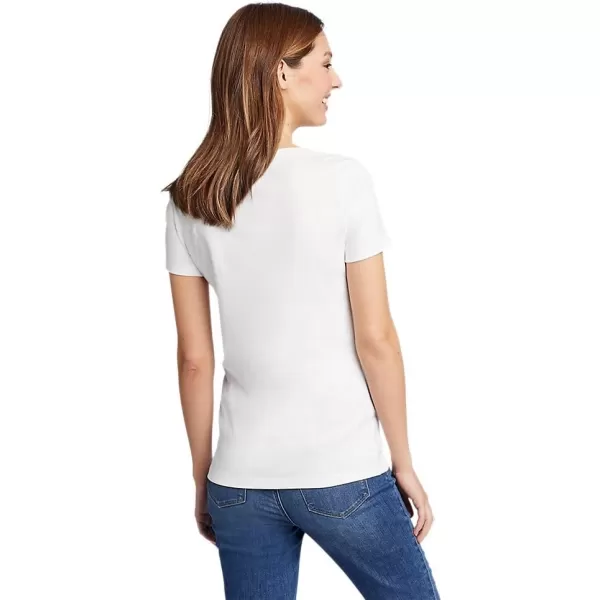 Eddie Bauer Womens Stines ShortSleeve VNeck TShirtWhite