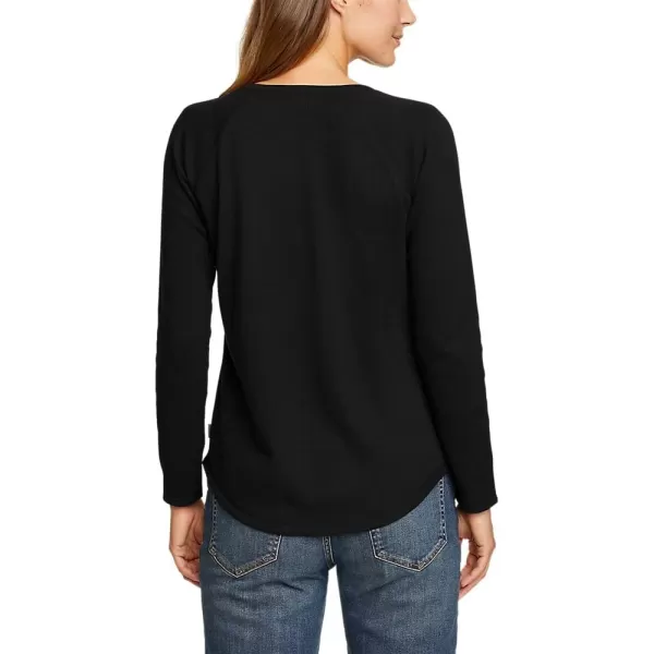 Eddie Bauer Womens Thermal Raglan LongSleeve CrewBlack