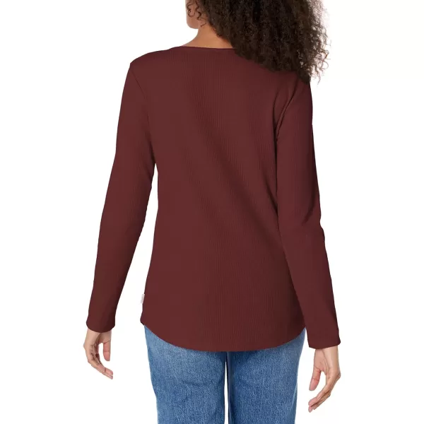 Eddie Bauer Womens Thermal Snap HenleyBurgundy