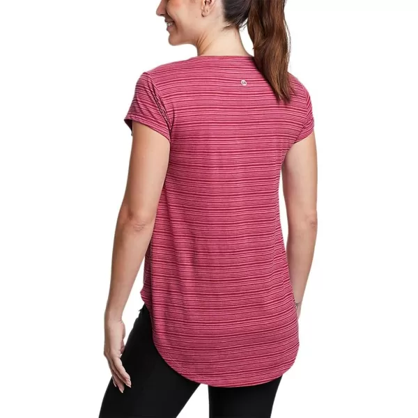 Eddie Bauer Womens Tryout ShortSleeve VNeck TShirt  PrintBerry