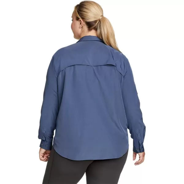 Eddie Bauer Womens UPF Guide LongSleeve ShirtMedium Indigo