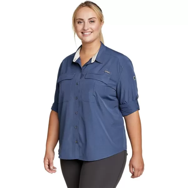 Eddie Bauer Womens UPF Guide LongSleeve ShirtMedium Indigo